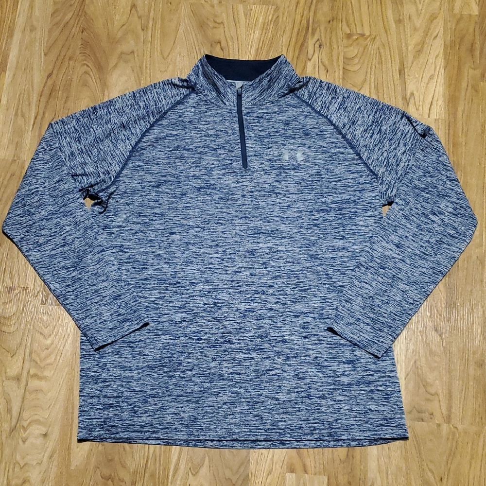 Under Armour Heat Gear Blue Lightweight Quarter-Zip Loose Fit Top Mens Size L